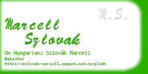 marcell szlovak business card